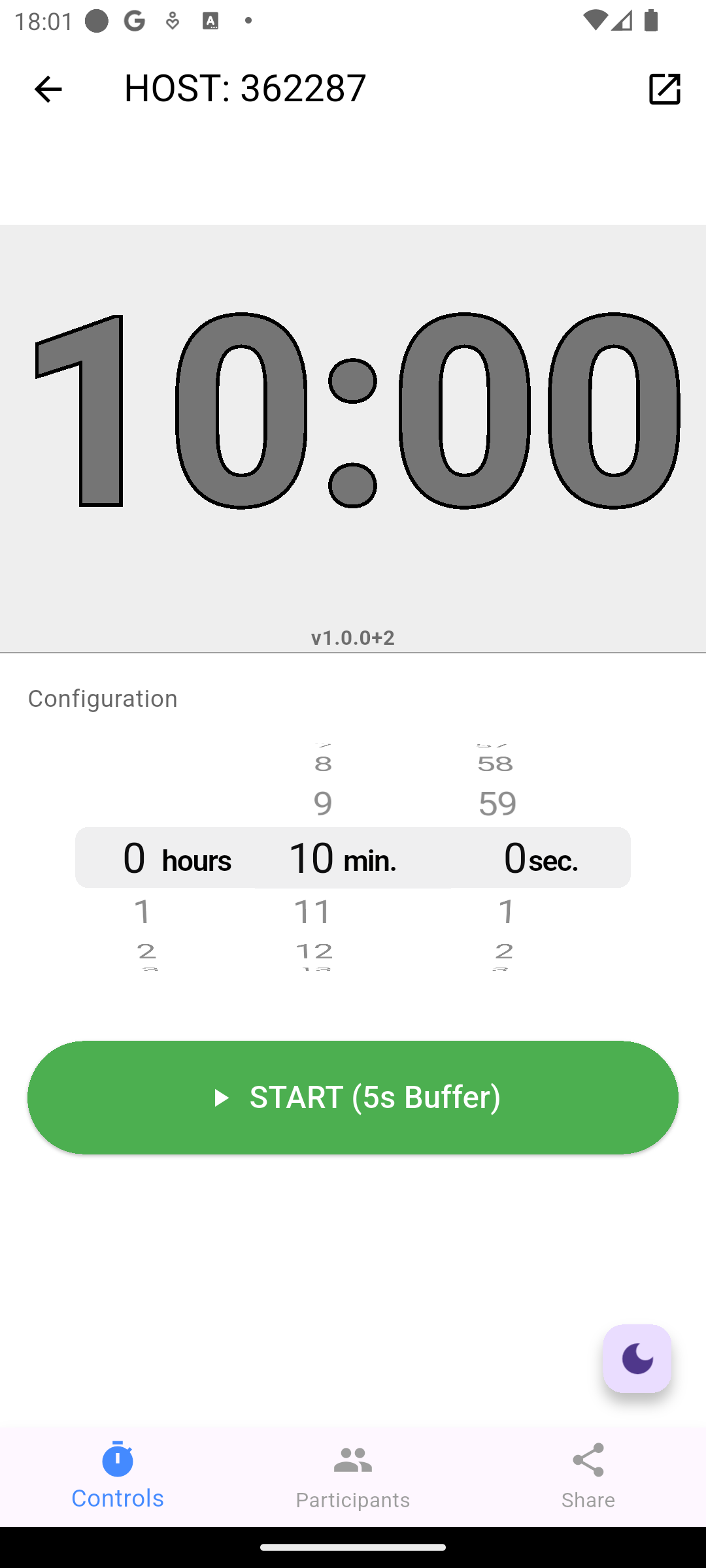 Tync.me Host Dashboard on Mobile - Control Presentation Time